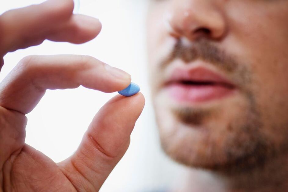 Men take pills to stimulate potency