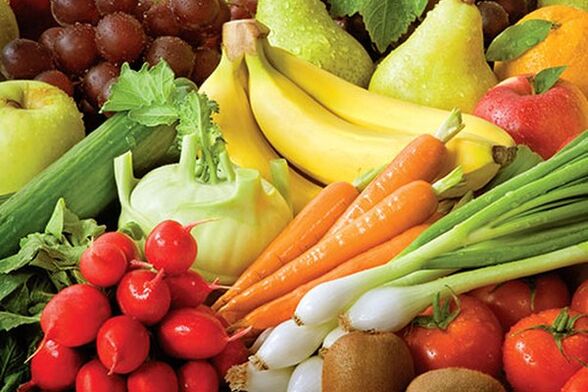 Fresh vegetables and fruits to increase potency